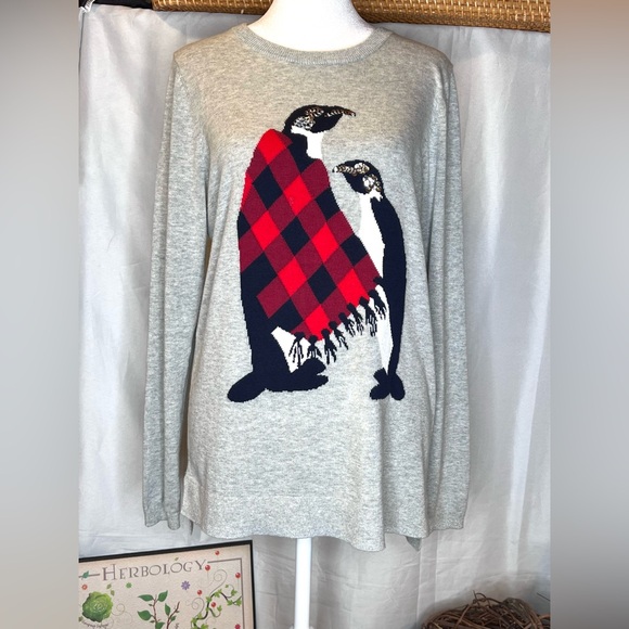 Crown & Ivy Cotton Penguin with Sequins Sweater - Picture 2 of 9